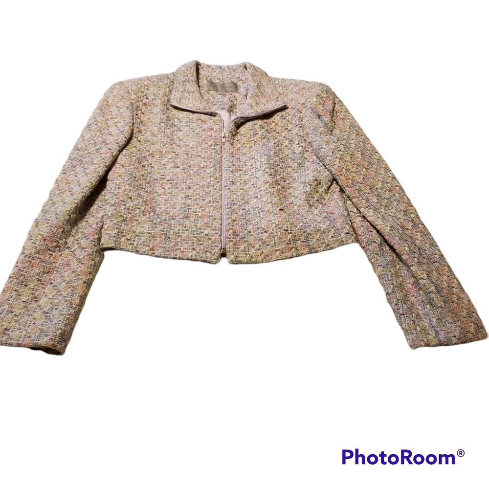 Emil Rutenberg Jacket Womens Size 6 Cropped Tweed Long Sleeve